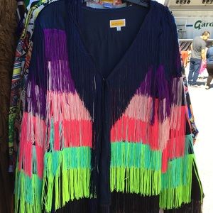 Multi Neon colored Jacket with fringes